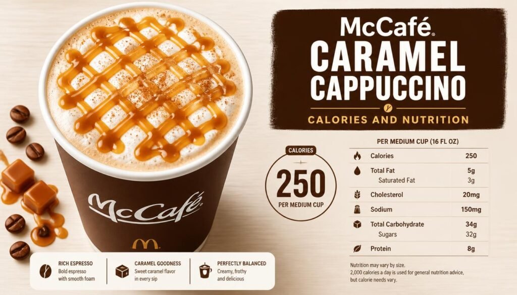 McCafé® Caramel Cappuccino: A Warm, Sweet Cup That Makes Ordinary Moments Feel Special 2 McCafé Caramel Cappuccino Calories