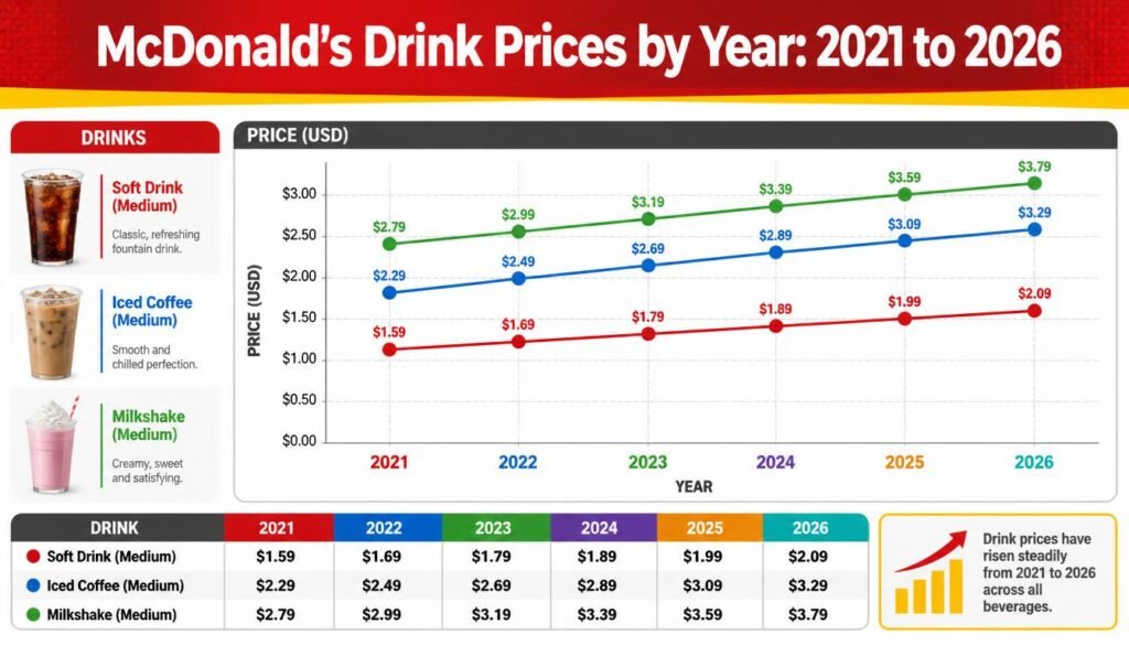 McDonald’s Drink Prices: 2026 Menu Guide, Sizes, Regional Differences, and What You’ll Really Pay 4 McDonald’s Drink Prices by Year: 2021 to 2026