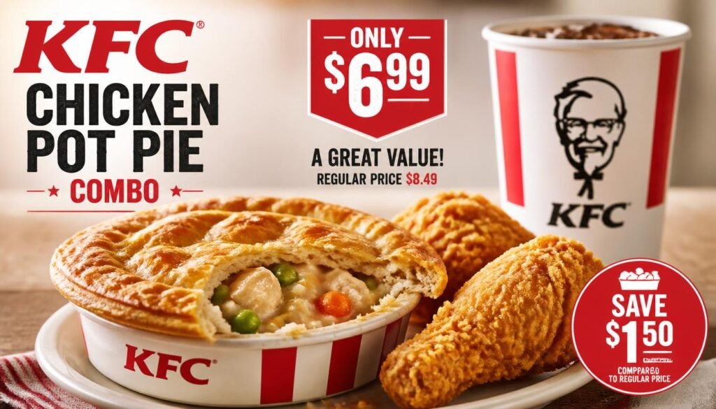KFC Chicken Pot Pie Price: Cost, Calories, Ingredients, Reviews, and Value in 2026 3 KFC Chicken Pot Pie Combo