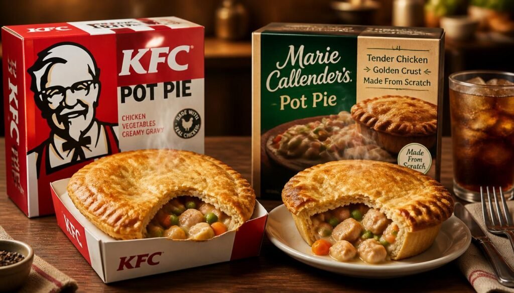 KFC Chicken Pot Pie Price: Cost, Calories, Ingredients, Reviews, and Best Ways to Order 4 KFC Pot Pie vs. Marie Callender’s