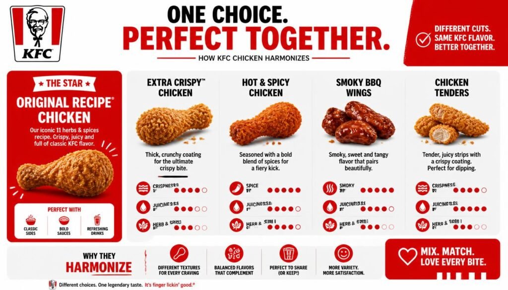 Zinger® Fillet Piece 4 How It Fits With Other KFC Chicken Choices