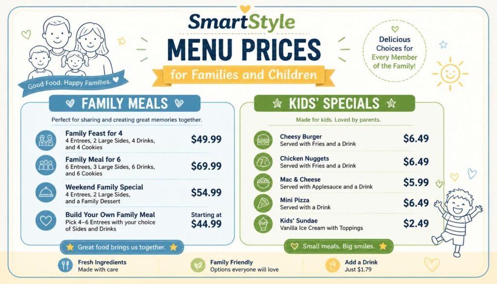 SmartStyle Prices: A Practical Guide to Haircuts, Services, and Salon Costs 2 SmartStyle Menu Prices for Families and Children