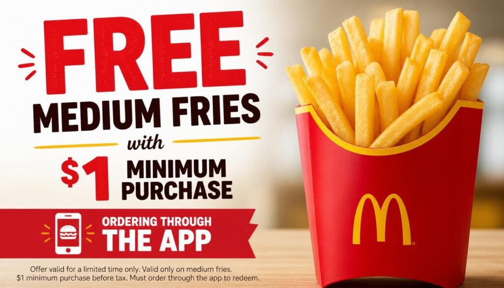 Free Medium Fries with $1 Minimum Purchase: A Complete Guide to the Deal, Rewards, and Smart Ordering 3 $1 Minimum Purchase