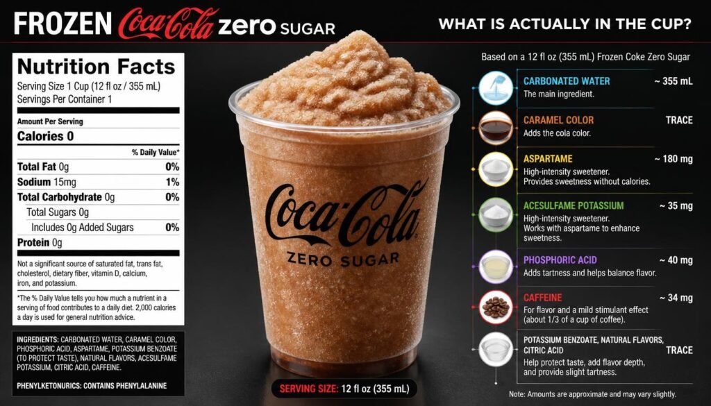 Frozen Coke® Zero Sugar: The Extra-Cold, Zero-Sugar Drink Worth Knowing 2 Frozen Coke Zero Sugar Nutrition