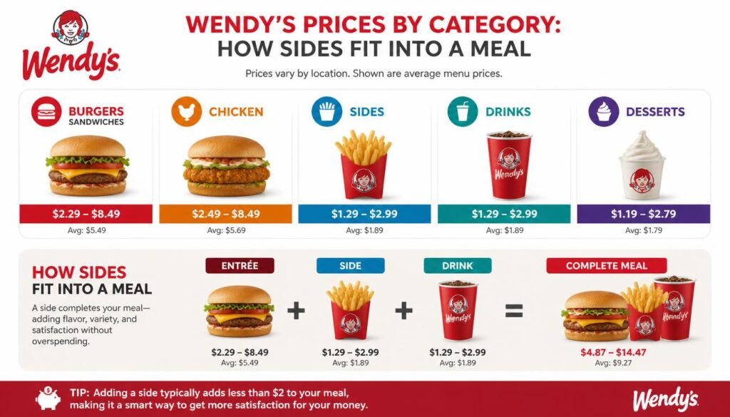 What are the Wendy's Fries & Sides Prices? 5 gpt image 2 Wendy s Prices by Category How Sides Fit Into a Meal 0