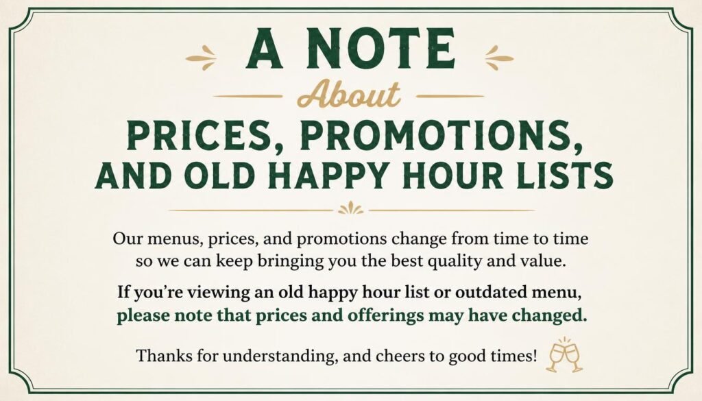 BJ's Restaurant Happy Hour Deals: A Complete Guide to Drinks, Food Specials, and Savings 10 A Note About Prices