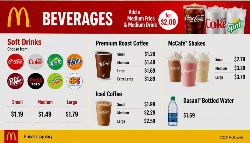 Mc Donalds Preise – 2026 Aktuelle Preisliste 4 Getränke Preise bei McDonald’s