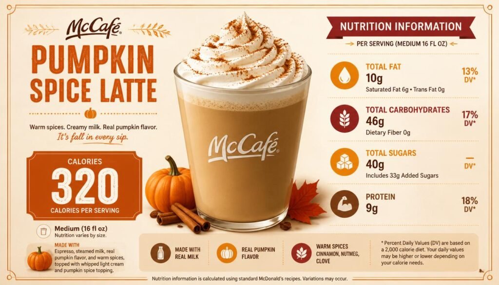 McCafé® Pumpkin Spice Latte: A Cozy Guide to the Fall Coffee Favorite 2 McCafé Pumpkin Spice Latte Calories and Nutrition