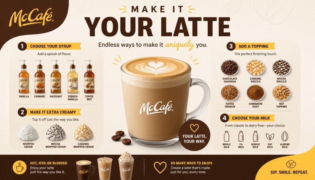 McCafé® Latte: A Warm Cup of Espresso, Steamed Milk, and Everyday Comfort 4 Your McCafé® Latte Order More Personal