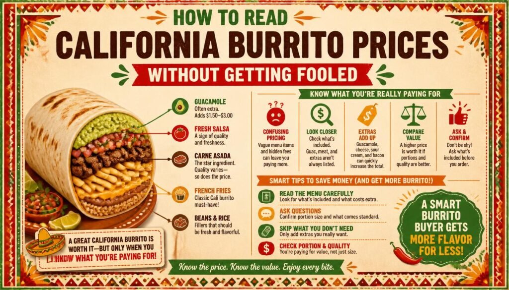 California Burrito Menu with Prices 2026 (United States) 4 How to Read California Burrito Prices