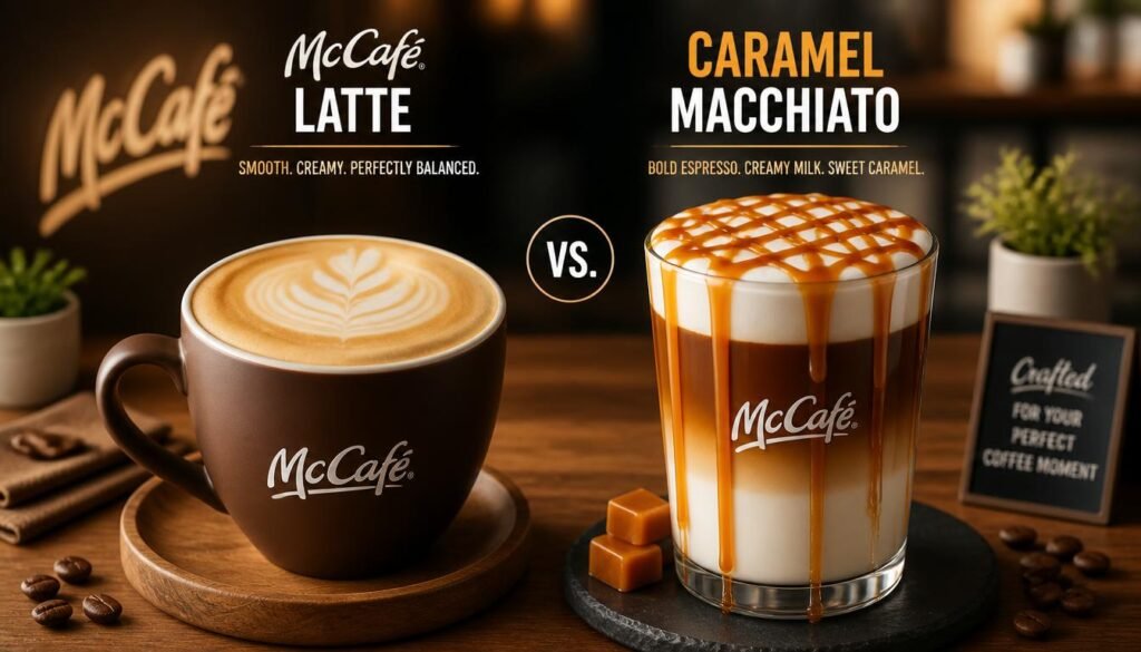 McCafé® Latte: A Warm Cup of Espresso, Steamed Milk, and Everyday Comfort 3 McCafé® Latte vs. Caramel Macchiato